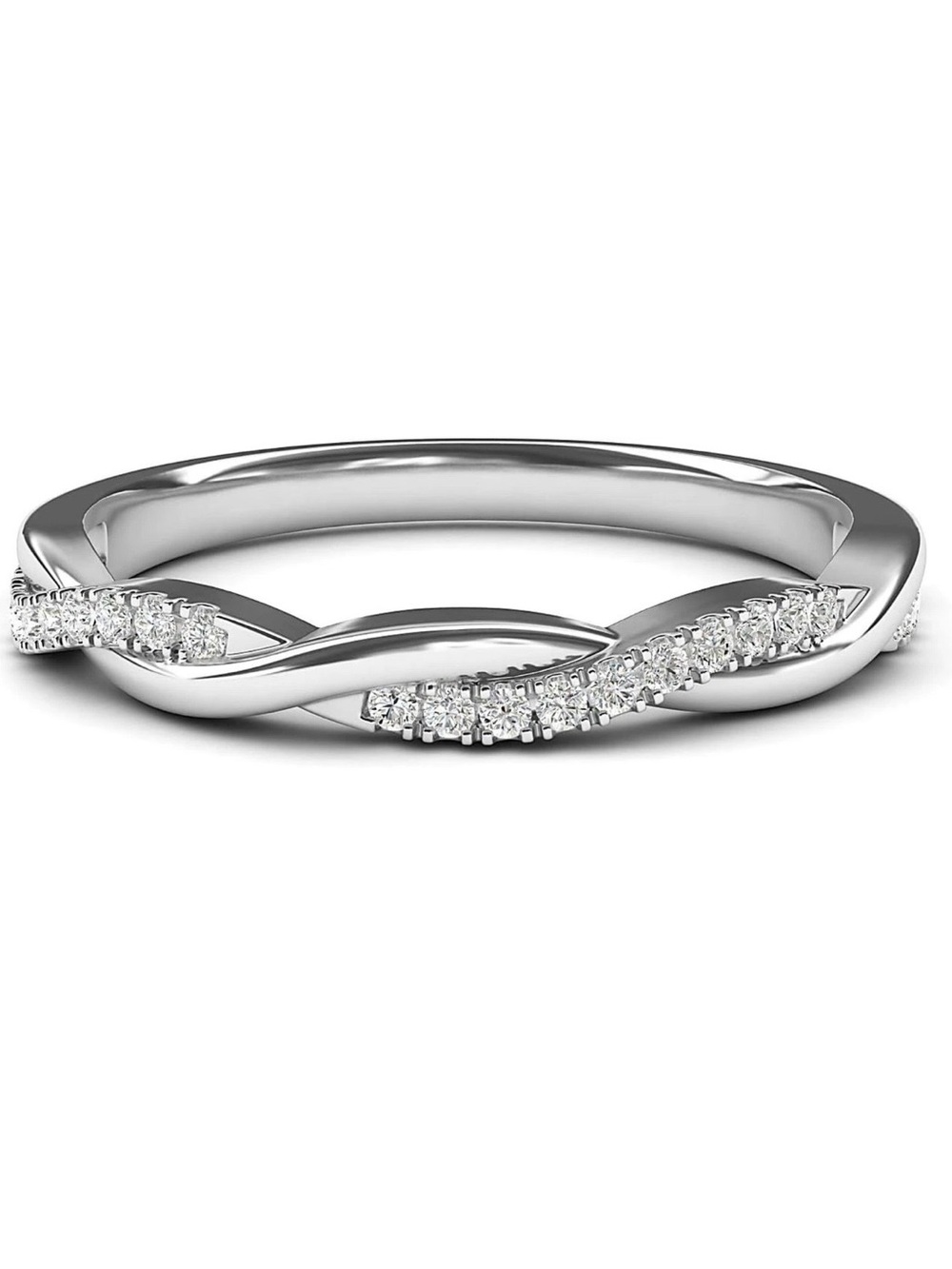 ROSS-SIMONS .15 ct Diamond Twisted Ring in Sterling Silver Size 6.5
